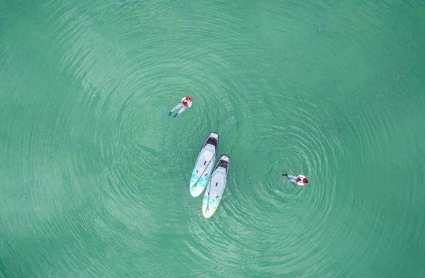 Paddle boarding on Lake Clark National Park Alaska