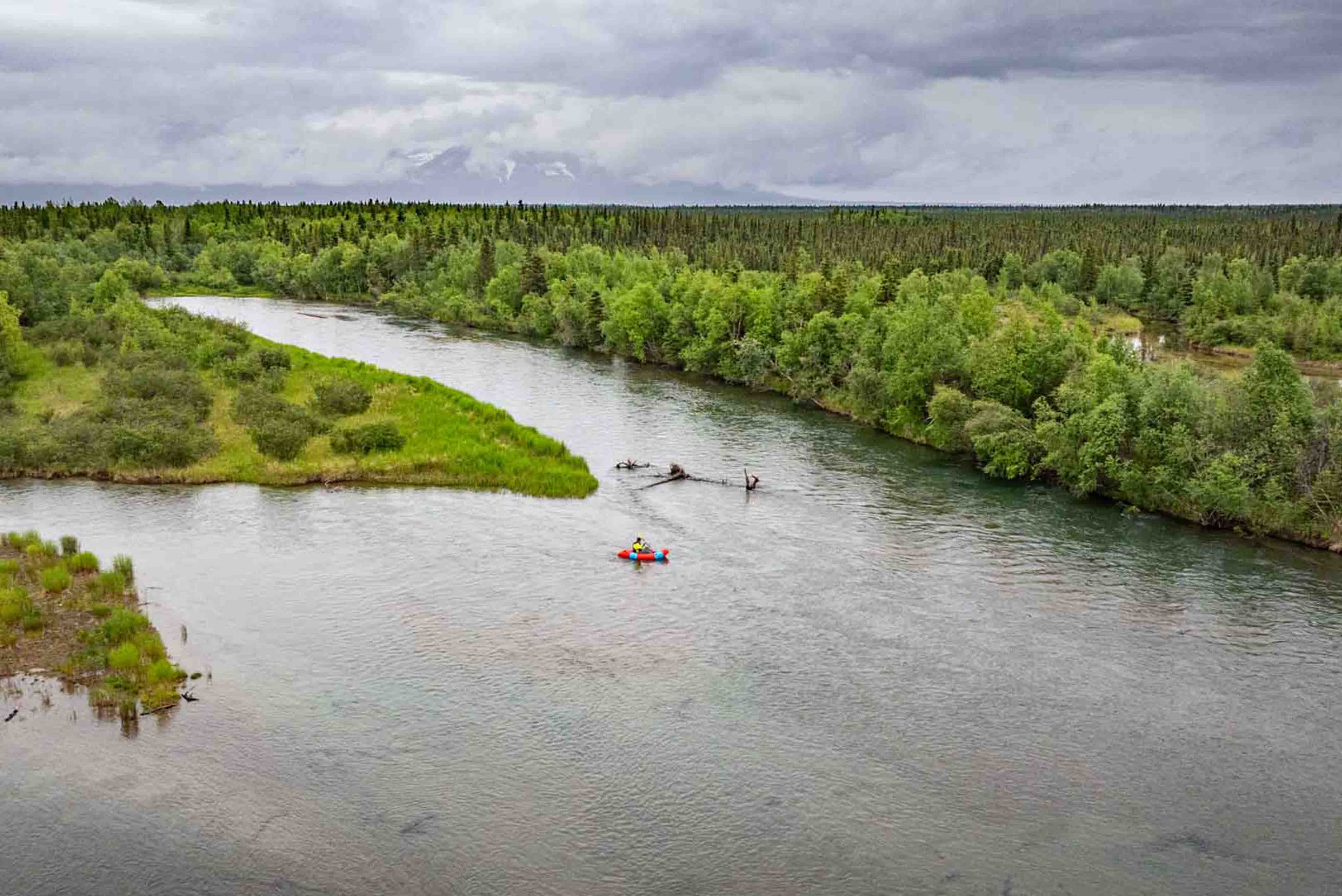 Packrafting lower Tazinima River 