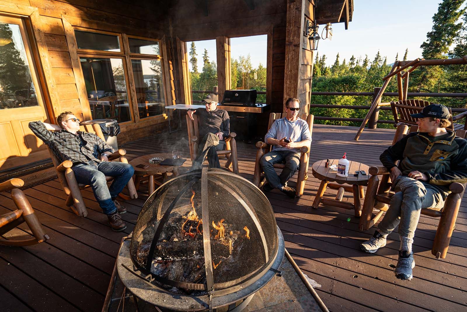 Lake Clark Lodge Outdoor Fireplace